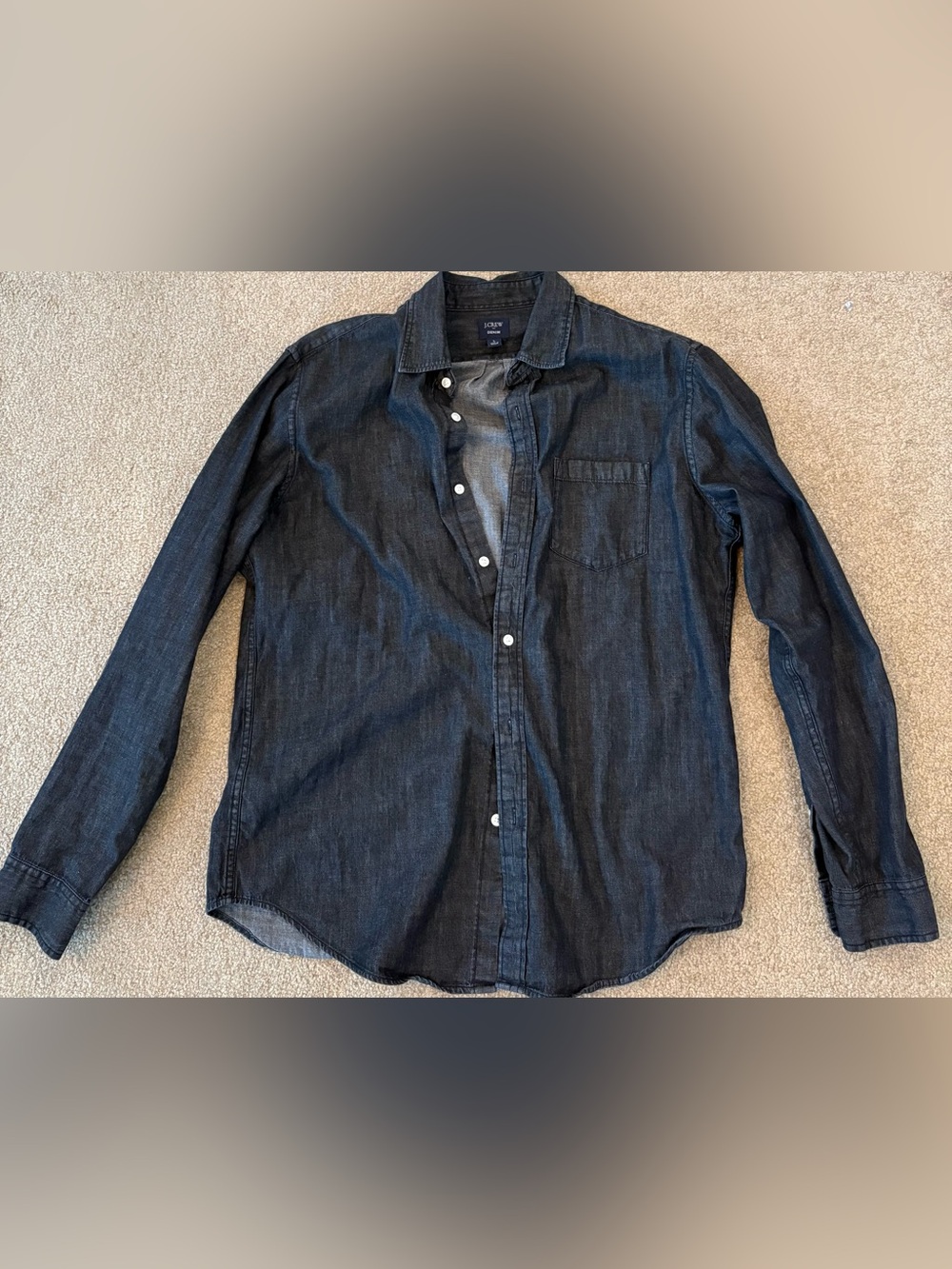 J. Crew Men’s Dark Indigo Denim Button-Down Shirt